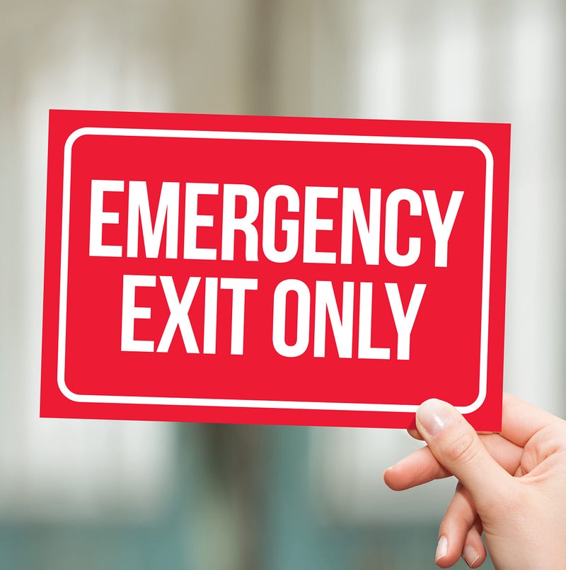Sutter Signs Emergency Exit Only Sticker Signs (Pack of 2) | Large Decals for Doors, Offices, Restaurants, Stores, Schools, Hospitals - Image 3